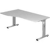 Hammerbacher Matrix VOS Hoogteverstelbaar Bureau Vrije vorm Grijs C-Voet 1,800 (B) x 1,000 (D) x 850 (H) mm Spaanplaat, Staal
