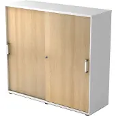 Hjh OFFICE PRO BETA 1753S - Hoogte van de map | 3 OH Wit/Eiken Schuifwandkast Chrome metaal handgreep