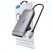 Choetech - 9in1 - multifunctionele USB Type C HUB - 3x USB 3.2 Gen - 1 / SD- en - TF-kaartlezer / HDMI - 4K - 30Hz / VGA - Full - HD - 60Hz / USB - Type - C / RJ45 - grijs - (HUB-M15 - grijs)