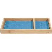 Sigel Bureau-organizer Eyestyle, rechthoekig, 2 vakken, textielinzet van gerecycled PET, lichtblauw/donkergrijs, B 245 x D 109 x H 25 mm, bamboehout