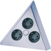 Thebo Tres LED stopcontact 3-voudige contactdoos kleur RVS