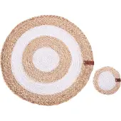 Beliani TUMERIC - Set van 12 placemats en onderzetters - Natuurlijk - Jute