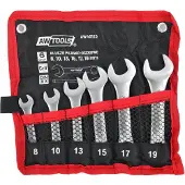 AWTOOLS Ring- en steeksleutelset kort 6-delig 8-19mm