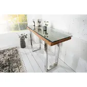 Invicta Massieve console BARRACUDA 120cm teak met stalen sledepoten- 36649