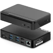 Alogic Universal Twin HD Pro Docking Station - 12-in-1 Mini Dock DV3 - with 85W Power Delivery and USB-C & USB-A compatibility - Dual Display 1080p@60Hz