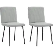 vidaXL Eetkamerstoelen 2 st fluweel lichtgrijs