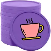 Combicraft koffiemunten paars - Ø29mm enkelzijdig bedrukt - 100 stuks