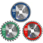 Kwb cirkelzaagbladenset 165 x 20/16 voor handcirkelzagen, voor plaatmaterialen en bouwmaterialen van hout inclusief verloopringen tot 16 en 20 mm