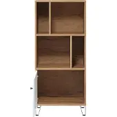 CALICOSY Bibliotheek 1 deur en 4 nissen mat wit h136 cm touch
