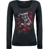 Spiral - Gothic Shirt met lange mouwen - Bed of Roses - S tot XXL - voor Vrouwen - zwart - Maat XXL