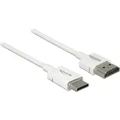 DeLOCK Dunne Premium Mini HDMI - HDMI kabel - versie 2.0 (4K 60Hz) / wit - 0,25 meter