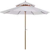 EStore Houten parasol met dubbel dak 270 cm