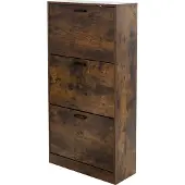 ML-Design Schoenenkast 60 x 24 x 120,5 cm, bruin, incl. 3 klapvakken