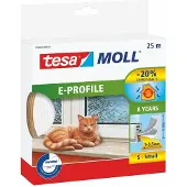 TESA moll Profil E - Zelfklevende Rubberen Afdichting - Wit - 25m