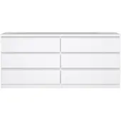 Ebuy24 Naia kommode 6 lades wit hoogglans.