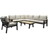 AVH-Collectie Lola hoek loungeset 6-delig aluminium antraciet