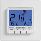 Eberle FIT Ruimteklokthermostaat H2.5xB8.05xD8.05cm Wit