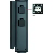 Lucide POWERPOINT - Buitenstopcontact zuil - Stopcontacten met randaarde - Type F - EUR/RUS standaard - Ø 10 cm - IP44 ? Antraciet