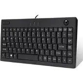 Adesso – AKB-310UB – Mini Toetsenbord met Trackball – USB - 87‑toetsen - Compact - 800 DPI - Zwart