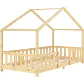 En.casa Kinderbed Treviolo huisbed 90x200 cm naturel []