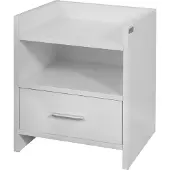 SoBuy FBT66-W Nachtkastje Wit – Bijzettafel met Lade en 2 Planken – Veelzijdig Salontafel voor Slaapkamer, Woonkamer & Hal – MDF