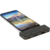 EXSYS EX-1222HM, Kabel, USB 3.2 Gen 1 (3.1 Gen 1) Type-C, 87 W, antraciet, MicroSD (TransFlash), MicroSDHC, MicroSDXC, aluminium