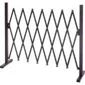 MCW -B34, hondenhek, schaarhek, Veiligheidshek, uitschuifbaar, dierenbeschermingsrooster, bruin aluminium ~ hoogte 103cm, breedte 35-300cm