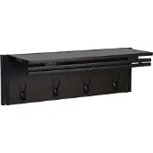 MCW Wandkapstok -A27, kapstokplank, 4 haken 24x75x24cm 3D structuur ~ donkerbruin