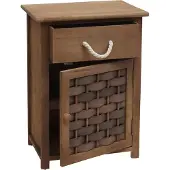 MCW Ladekast -K83, ladekast, hout 55x39.5x28.5cm ~ donkerbruin, polyrattan donkerbruin