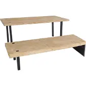 Mendler Eetkamerset -L75, eettafel bank eetkamerset, massief hout MVG-gecertificeerd 200cm, naturel