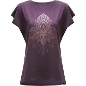 Yogistar Yoga-T-Shirt Batwing „celestial flower“ - berry/copper