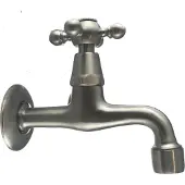 Pb klassieke muurfonteinkraan met sterknop koud water RVS 1208855612