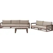 Beliani TIMOR II - Loungeset 5-zits - Donkerbruin - Gecertificeerd acaciahout