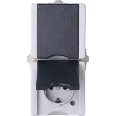 Kopp Koppeling 947556008, Type F, Zwart, Wit, Thermoplastisch, IP44, 250 V, 16 A