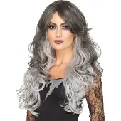 Smiffys Ombré Hair kunsthaar pruik grijs - Kostuum pruik voor carnaval