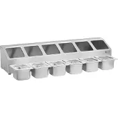 Usorteret GN-containerhouder - incl. 6 GN 1/6 containers met deksel