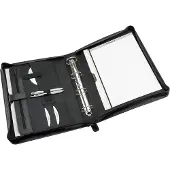 Alassio ringmap Rimini, A4, FINEtouch imitatieleer, met cd-vak, zwart