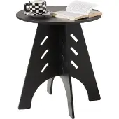 SoBuy Table Ronde Noire H55 x Ø46,5 cm