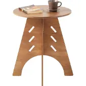 SoBuy Table d'appoint Ronde Bois Marron H55 x Ø46,5 cm