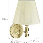 Relaxdays Wandlamp antiek - stoffen lampenkap - E14-fitting - muurlamp - woonaccessoire