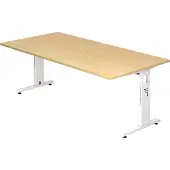 Hjh OFFICE PRO MEGA 2E W - 200 x 100 Tafelhoogte I In hoogte verstelbaar Esdoorn/Wit