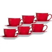 Ritzenhoff & Breker Milchkaffee Tassen mit Untertassen Doppio 350 ml Set van 6