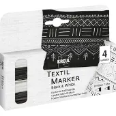 Kreul 92751 Textile Marker Black & White Set Set textielstiften 2 mm Black & White 4 stuks