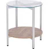 Beliani LOVELL - Bijzettafel-Zilver-IJzer