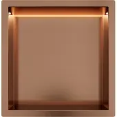 Guido Gusto Copper RVS Inbouwnis 30x30x7cm met RGB verlichting