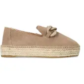 Manfield Taupe suède espadrilles met chain | Maat 42
