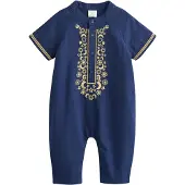 Next Rompertje/body navy / geel