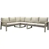 AVH-Collectie Lola hoek loungeset 4-delig aluminium latte zand