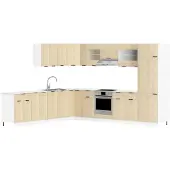 VCM Fasola keuken onderkast , hoekkast 1 deur eik decor, wit.