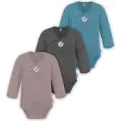 Normani Rompertje/body blauw / donkergrijs / gemengde kleuren / lichtroze